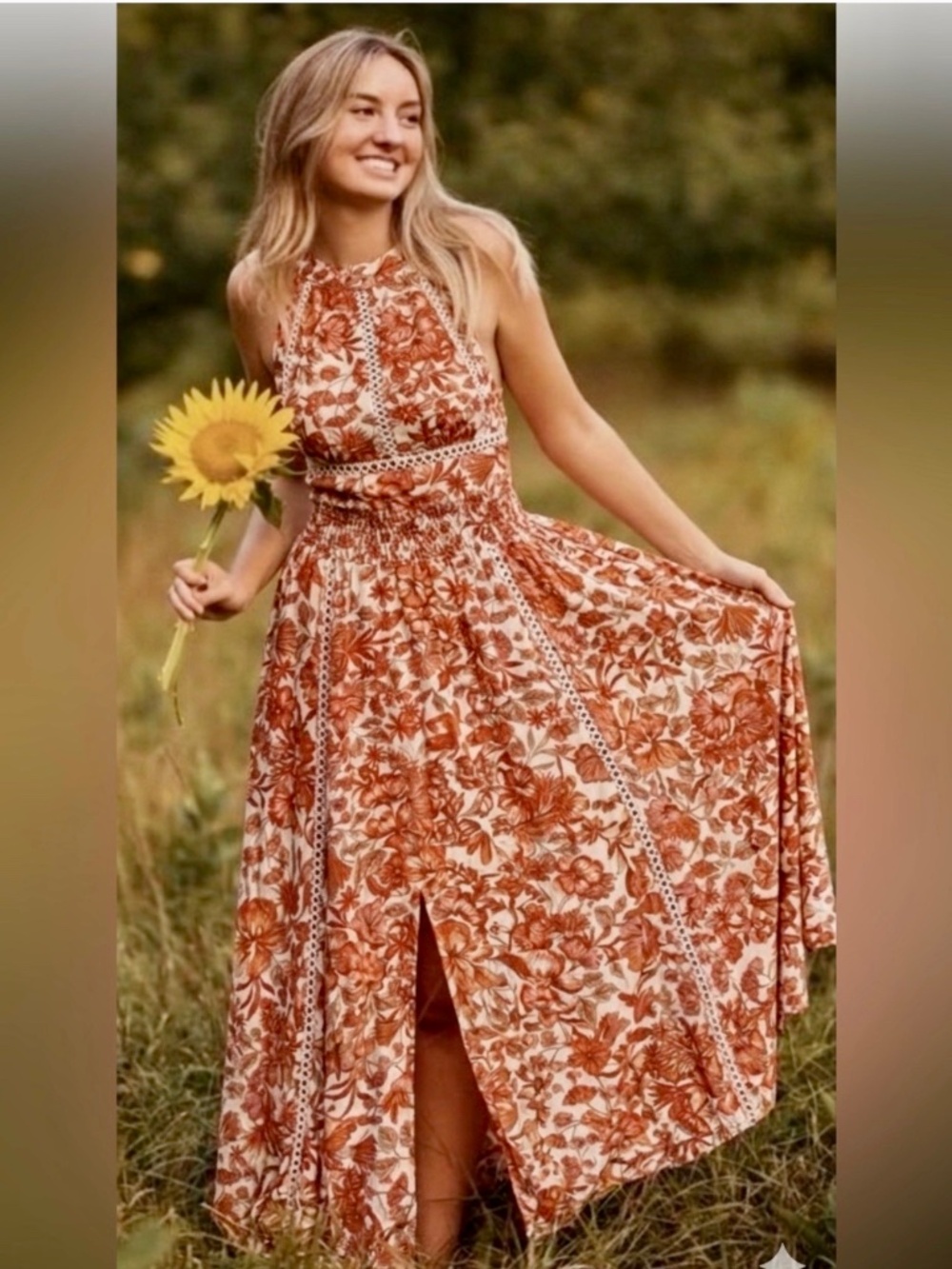 Anthropologie Abel the label Maxi Sundress Floral Sundress women’s size M